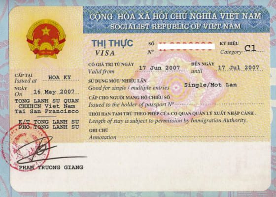 Ký hiệu và thời hạn thị thực / visa