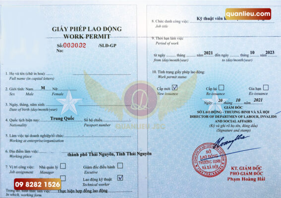 Work Permit tại Thái Nguyên