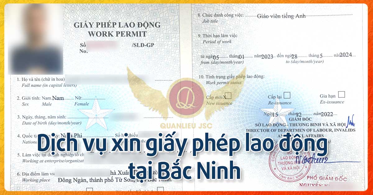 Dịch vụ xin giấy phép lao động tại Bắc Ninh